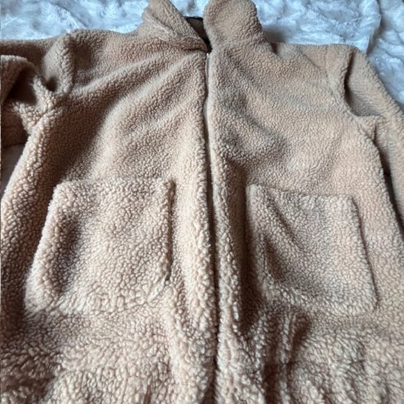 ZAFUL Tan Teddy Soft Fleece Jacket Ladies Size Small NWT - Picture 6 of 12